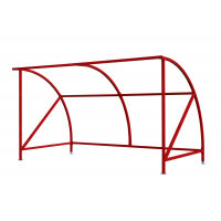 Dudley Cycle Shelter - H.2230 W.2000 D.2150mm Red C/W 3 Loops