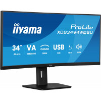 iiyama ProLite XCB3494WQSU-B1 computer monitor 86.4 cm (34") 3440 x 1440 pixels UltraWide Quad HD LED Black