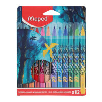 Maped Washable Felt Tip Colouring Markers - Dragon Pack of 12