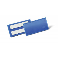 Durable Adhesive Ticket Holder Document Pockets - 50 Pack - 100 x 38mm - Blue