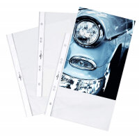 Durable BUSINESS Punched Pockets Sleeve Wallets - 100 Pack - A5 Clear