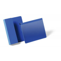 Durable Hanging Ticket Holder Label Pocket Document Pouch - 50 Pack - A6 Blue