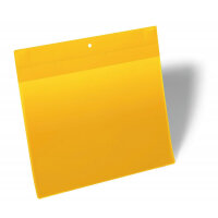 Durable Neodym Magnetic Ticket Label Holder Pockets - 10 Pack - A4 Yellow