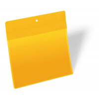 Durable Neodym Magnetic Ticket Label Holder Pockets - 10 Pack - A5 Yellow