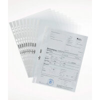 Durable PREMIUM Punched Pockets Sleeve Wallets - 100 Pack - A4 Clear
