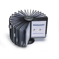 Durable SHERPA CAROUSEL 360 Desk Display Panel Stand - 40 Panels - A4 Black