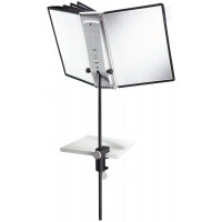 Durable SHERPA DESK CLAMP 10 Display Panel Stand Mount - 10 Panels - A4 Black