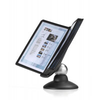 Durable SHERPA MOTION 360 Degree Desk Display Panel Stand - 10 Panels - A4 Black