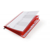 Durable Personnel Suspension Rail Folder Document Report File - A4 Red