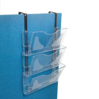5 Star 3 Pocket Wall Literature Holder A4 Landscape with Wall Fixings and Hanging Bracket FS677467