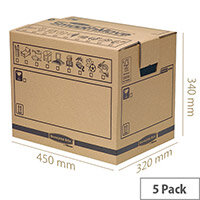 Fellowes Brown Packing Bankers Cardboard Boxes SmoothMove 320x450x340mm (Pack of 10) Fellowes Brown Packing Bankers Cardboard Boxes SmoothMove 320x450x340mm (Pack of 10)