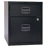 Bisley PFA A4 Mobile Home Filer With 1 Filing & 1 Stationery Drawer Black BY31012