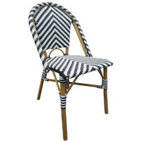 Bolero Parisian Style Rattan Side Chair Black (Pack of 2)