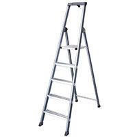 Extra Deep Tread Aluminium Steps Platform 7-Tread Height 1.50m Silver 360998 Extra Deep Tread Aluminium Steps Platform 7-Tread Height 1.50m Silver 360998