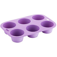 Hygiplas Flexible Silicone Six Hole Purple Muffin Pan