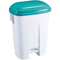 Derby Plastic Pedal Waste Bin 30 Litre White/Green 348024