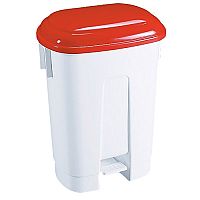 Derby Plastic Pedal Waste Bin 60 Litre White/Red 348012 Derby Plastic Pedal Waste Bin 60 Litre White/Red 348012