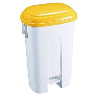 Derby Plastic Pedal Waste Bin 60 Litre White/Yellow 348014