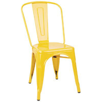Bolero Bistro Steel Side Chairs Yellow (Pack of 4)