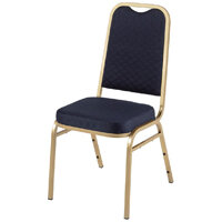 Bolero Square Back Banquet Chairs Blue & Gold (Pack of 4)