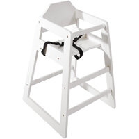Bolero Wooden High Chair Antique White Finish