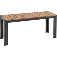 Bolero Rectangular Steel and Acacia Benches 1000mm (Pack of 2)