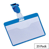 Durable Name Badge 60x90mm Visitor Blue Pack of 25 8147/06 Durable Name Badge 60x90mm Visitor Blue Pack of 25 8147/06