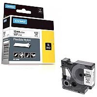 Dymo Rhino Flexible Nylon Label 12mm Black/White 18488