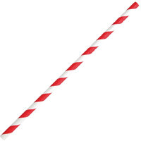 Fiesta Compostable Bendy Paper Straws Red Stripes (Pack of 250)