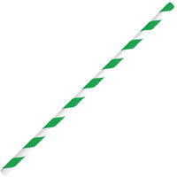Fiesta Compostable Bendy Paper Straws Green Stripes (Pack of 250)