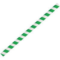 Fiesta Compostable Paper Smoothie Straws Green Stripes (Pack of 250)