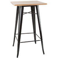 Bolero Bistro Bar Table with Wooden Top Black