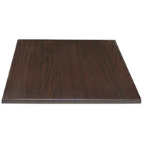 Bolero Pre-drilled Square Tabletop Dark Brown 700mm