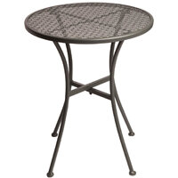 Bolero Round Steel Patterned Bistro Table Grey 600mm