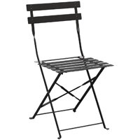 Bolero Black Pavement Style Steel Chairs (Pack of 2)
