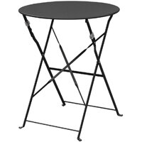 Bolero Black Pavement Style Steel Table 595mm