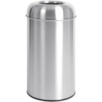 Bolero Bullet Bin with Open Top Lid Silver 40Ltr