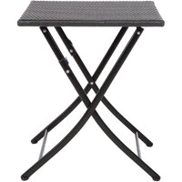 Bolero Square PE Wicker Folding Table Black 600mm