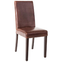 Bolero Faux Leather Dining Chair Antique Brown (Pack of 2)