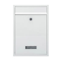 Burg Wachter  Style MB27 White Galvanized Steel Post Box H310 xW215xD70mm