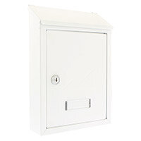 Burg Wachter  Avon MB09 White Galvanized Steel Post Box H304 xW214xD70mm