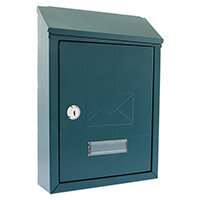 Burg Wachter  Avon MB09 Green Galvanized Steel Post Box H304 xW214xD70mm