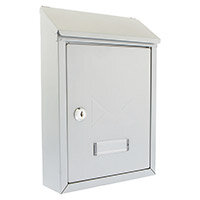 Burg Wachter  Avon MB09 Silver Galvanized Steel Post Box H304 xW214xD70mm