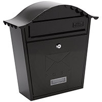 Burg Wachter  MB01 Black Classic Wall Mounted Galvanised Steel Lockable Weather Resistant Post Box H370 xW363xD134mm