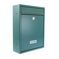 Burg Wachter  Trent MB19 Green Galvanized Steel Post Box H341 xW261xD93mm