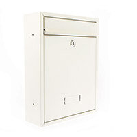 Burg Wachter  Trent MB19 White Galvanized Steel Post Box H341 xW261xD93mm