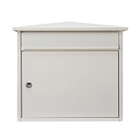 Burg Wachter  Mersey MB15 White Galvanized Steel Post Box H347 xW390xD206mm