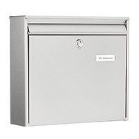 Burg Wachter  Borkum 3878 Ni Stainless Steel Post Box with Rear Slot & Opening Stop A4 Format H322xW362xD100mm
