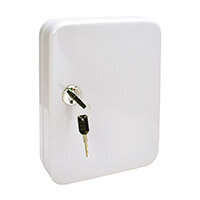 Burg Wachter KC36 Key Cabinet 36 Hooks Light Grey Key Lock H250 x W180 x D80mm