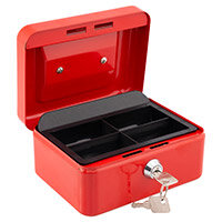 Burg Wachter  Cash Box 6" Red Key Lock H80 x W150 x D120mm